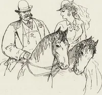 An illustration from La vie hors de chez soi (comédie de notre temps) l'hiver, le printemps, l'été, l'automne; études au crayon et à la plume (1876)