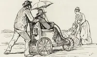 An illustration from La vie hors de chez soi (comédie de notre temps) l'hiver, le printemps, l'été, l'automne; études au crayon et à la plume (1876)