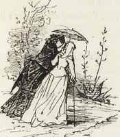 An illustration from La vie hors de chez soi (comédie de notre temps) l'hiver, le printemps, l'été, l'automne; études au crayon et à la plume (1876)
