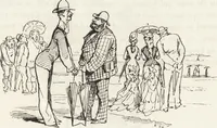 An illustration from La vie hors de chez soi (comédie de notre temps) l'hiver, le printemps, l'été, l'automne; études au crayon et à la plume (1876)