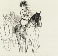 An illustration from La vie hors de chez soi (comédie de notre temps) l'hiver, le printemps, l'été, l'automne; études au crayon et à la plume (1876)