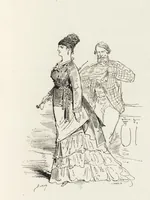 An illustration from La vie hors de chez soi (comédie de notre temps) l'hiver, le printemps, l'été, l'automne; études au crayon et à la plume (1876)