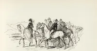 An illustration from La vie hors de chez soi (comédie de notre temps) l'hiver, le printemps, l'été, l'automne; études au crayon et à la plume (1876)