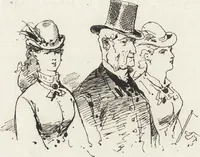 An illustration from La vie hors de chez soi (comédie de notre temps) l'hiver, le printemps, l'été, l'automne; études au crayon et à la plume (1876)