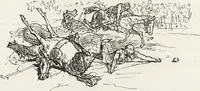 An illustration from La vie hors de chez soi (comédie de notre temps) l'hiver, le printemps, l'été, l'automne; études au crayon et à la plume (1876)