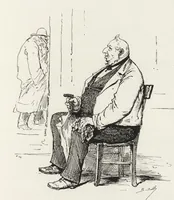 An illustration from La vie hors de chez soi (comédie de notre temps) l'hiver, le printemps, l'été, l'automne; études au crayon et à la plume (1876)