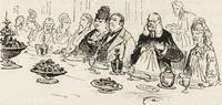 An illustration from La vie hors de chez soi (comédie de notre temps) l'hiver, le printemps, l'été, l'automne; études au crayon et à la plume (1876)
