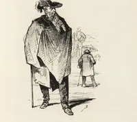 An illustration from La vie hors de chez soi (comédie de notre temps) l'hiver, le printemps, l'été, l'automne; études au crayon et à la plume (1876)