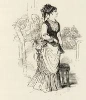 An illustration from La vie hors de chez soi (comédie de notre temps) l'hiver, le printemps, l'été, l'automne; études au crayon et à la plume (1876)