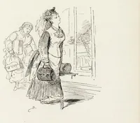 An illustration from La vie hors de chez soi (comédie de notre temps) l'hiver, le printemps, l'été, l'automne; études au crayon et à la plume (1876)