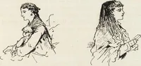 An illustration from La vie hors de chez soi (comédie de notre temps) l'hiver, le printemps, l'été, l'automne; études au crayon et à la plume (1876)