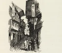 An illustration from La vie hors de chez soi (comédie de notre temps) l'hiver, le printemps, l'été, l'automne; études au crayon et à la plume (1876)