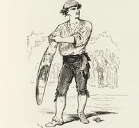 An illustration from La vie hors de chez soi (comédie de notre temps) l'hiver, le printemps, l'été, l'automne; études au crayon et à la plume (1876)