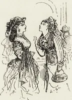An illustration from La vie hors de chez soi (comédie de notre temps) l'hiver, le printemps, l'été, l'automne; études au crayon et à la plume (1876)