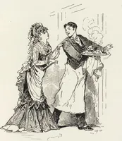 An illustration from La vie hors de chez soi (comédie de notre temps) l'hiver, le printemps, l'été, l'automne; études au crayon et à la plume (1876)