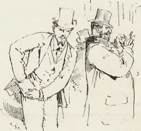 An illustration from La vie hors de chez soi (comédie de notre temps) l'hiver, le printemps, l'été, l'automne; études au crayon et à la plume (1876)
