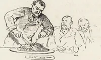 An illustration from La vie hors de chez soi (comédie de notre temps) l'hiver, le printemps, l'été, l'automne; études au crayon et à la plume (1876)