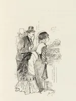An illustration from La vie hors de chez soi (comédie de notre temps) l'hiver, le printemps, l'été, l'automne; études au crayon et à la plume (1876)
