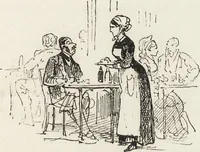An illustration from La vie hors de chez soi (comédie de notre temps) l'hiver, le printemps, l'été, l'automne; études au crayon et à la plume (1876)