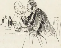 An illustration from La vie hors de chez soi (comédie de notre temps) l'hiver, le printemps, l'été, l'automne; études au crayon et à la plume (1876)