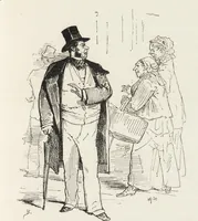 An illustration from La vie hors de chez soi (comédie de notre temps) l'hiver, le printemps, l'été, l'automne; études au crayon et à la plume (1876)
