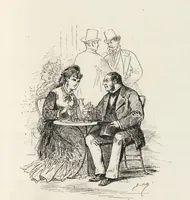 An illustration from La vie hors de chez soi (comédie de notre temps) l'hiver, le printemps, l'été, l'automne; études au crayon et à la plume (1876)