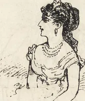 An illustration from La vie hors de chez soi (comédie de notre temps) l'hiver, le printemps, l'été, l'automne; études au crayon et à la plume (1876)