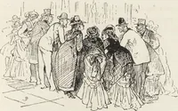 An illustration from La vie hors de chez soi (comédie de notre temps) l'hiver, le printemps, l'été, l'automne; études au crayon et à la plume (1876)