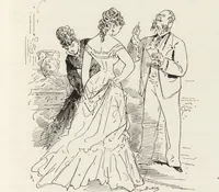 An illustration from La vie hors de chez soi (comédie de notre temps) l'hiver, le printemps, l'été, l'automne; études au crayon et à la plume (1876)