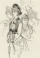 An illustration from La vie hors de chez soi (comédie de notre temps) l'hiver, le printemps, l'été, l'automne; études au crayon et à la plume (1876)