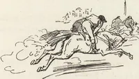 An illustration from La vie hors de chez soi (comédie de notre temps) l'hiver, le printemps, l'été, l'automne; études au crayon et à la plume (1876)