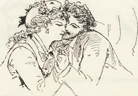 Picture 24 of 461 from La vie hors de chez soi (comédie de notre temps) l'hiver, le printemps, l'été, l'automne; études au crayon et à la plume (1876), leaf 37