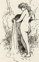 An illustration from La vie hors de chez soi (comédie de notre temps) l'hiver, le printemps, l'été, l'automne; études au crayon et à la plume (1876)