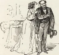 An illustration from La vie hors de chez soi (comédie de notre temps) l'hiver, le printemps, l'été, l'automne; études au crayon et à la plume (1876)