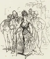 An illustration from La vie hors de chez soi (comédie de notre temps) l'hiver, le printemps, l'été, l'automne; études au crayon et à la plume (1876)