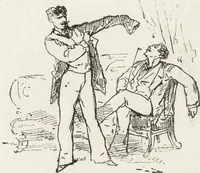 An illustration from La vie hors de chez soi (comédie de notre temps) l'hiver, le printemps, l'été, l'automne; études au crayon et à la plume (1876)