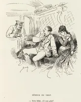 Picture 259 of 461 from La vie hors de chez soi (comédie de notre temps) l'hiver, le printemps, l'été, l'automne; études au crayon et à la plume (1876), leaf 392