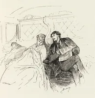 An illustration from La vie hors de chez soi (comédie de notre temps) l'hiver, le printemps, l'été, l'automne; études au crayon et à la plume (1876)