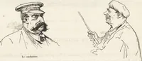 An illustration from La vie hors de chez soi (comédie de notre temps) l'hiver, le printemps, l'été, l'automne; études au crayon et à la plume (1876)