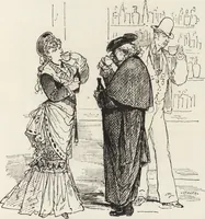 An illustration from La vie hors de chez soi (comédie de notre temps) l'hiver, le printemps, l'été, l'automne; études au crayon et à la plume (1876)