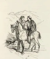 An illustration from La vie hors de chez soi (comédie de notre temps) l'hiver, le printemps, l'été, l'automne; études au crayon et à la plume (1876)