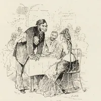 An illustration from La vie hors de chez soi (comédie de notre temps) l'hiver, le printemps, l'été, l'automne; études au crayon et à la plume (1876)
