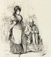 An illustration from La vie hors de chez soi (comédie de notre temps) l'hiver, le printemps, l'été, l'automne; études au crayon et à la plume (1876)