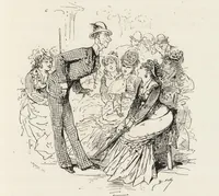 An illustration from La vie hors de chez soi (comédie de notre temps) l'hiver, le printemps, l'été, l'automne; études au crayon et à la plume (1876)