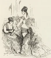 An illustration from La vie hors de chez soi (comédie de notre temps) l'hiver, le printemps, l'été, l'automne; études au crayon et à la plume (1876)