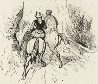 An illustration from La vie hors de chez soi (comédie de notre temps) l'hiver, le printemps, l'été, l'automne; études au crayon et à la plume (1876)