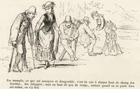 An illustration from La vie hors de chez soi (comédie de notre temps) l'hiver, le printemps, l'été, l'automne; études au crayon et à la plume (1876)