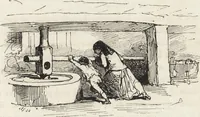 An illustration from La vie hors de chez soi (comédie de notre temps) l'hiver, le printemps, l'été, l'automne; études au crayon et à la plume (1876)