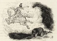 An illustration from La vie hors de chez soi (comédie de notre temps) l'hiver, le printemps, l'été, l'automne; études au crayon et à la plume (1876)