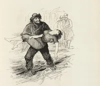 An illustration from La vie hors de chez soi (comédie de notre temps) l'hiver, le printemps, l'été, l'automne; études au crayon et à la plume (1876)